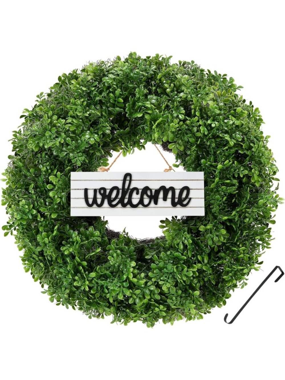 Summer Boxwood Wreath for Front Door Decor | Artificial Greenery Accent